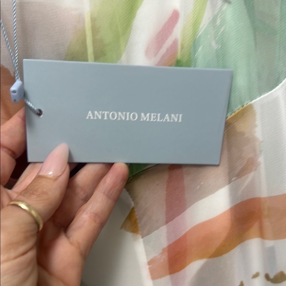 ANTONIO MELANI Green and Orange Ruffled Maxi Dress - Picture 10 of 10